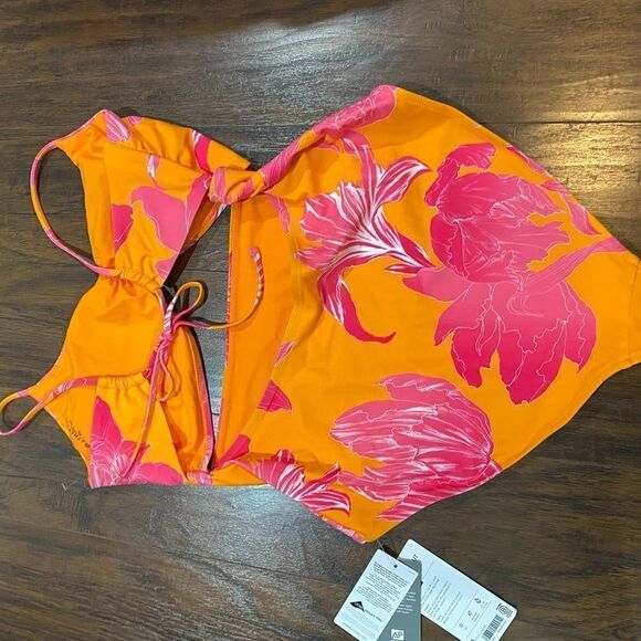 NWT Athleta Kailua Cutout One Piece Swimsuit ORANGE AND PINK Size XL - Picture 7 of 8